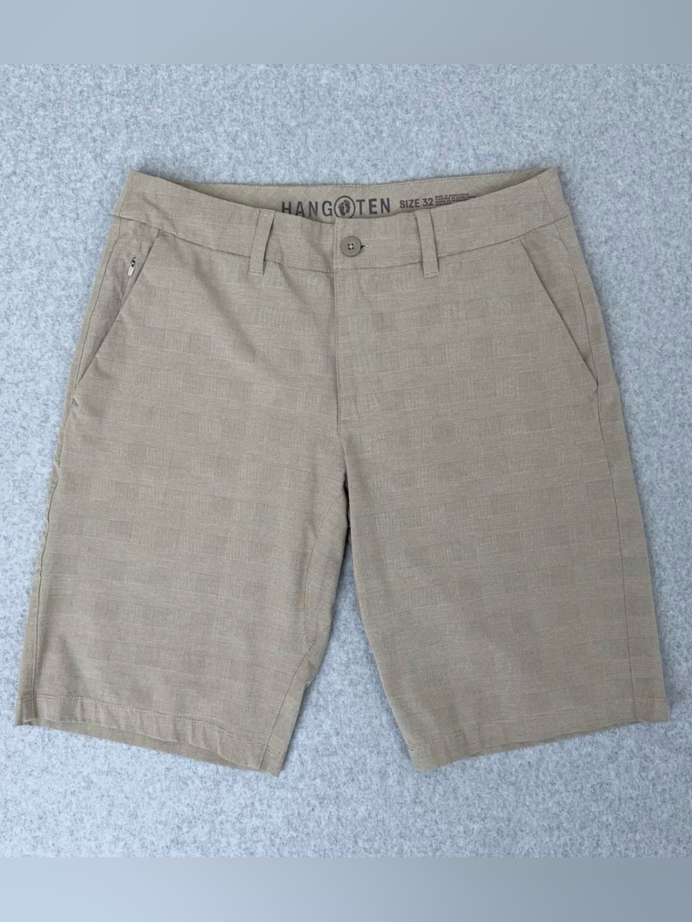 Hang Ten Hybrid Shorts Mens Size 32 Beige Tan Outdoor Hiking Casual Travel Golf